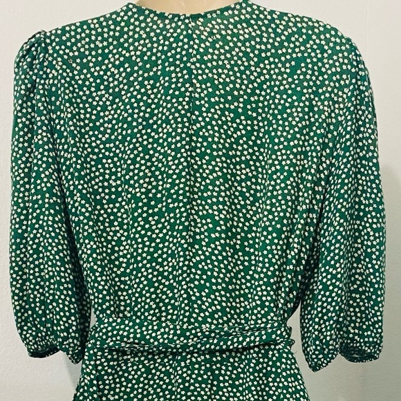 Reformation Christa Midi Wrap Dress Puff Sleeve Floral Size Large - Picture 9 of 15